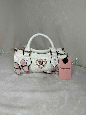 Juicy Couture Cream & Pink Bow Handbag NWT with Shoulder Strap